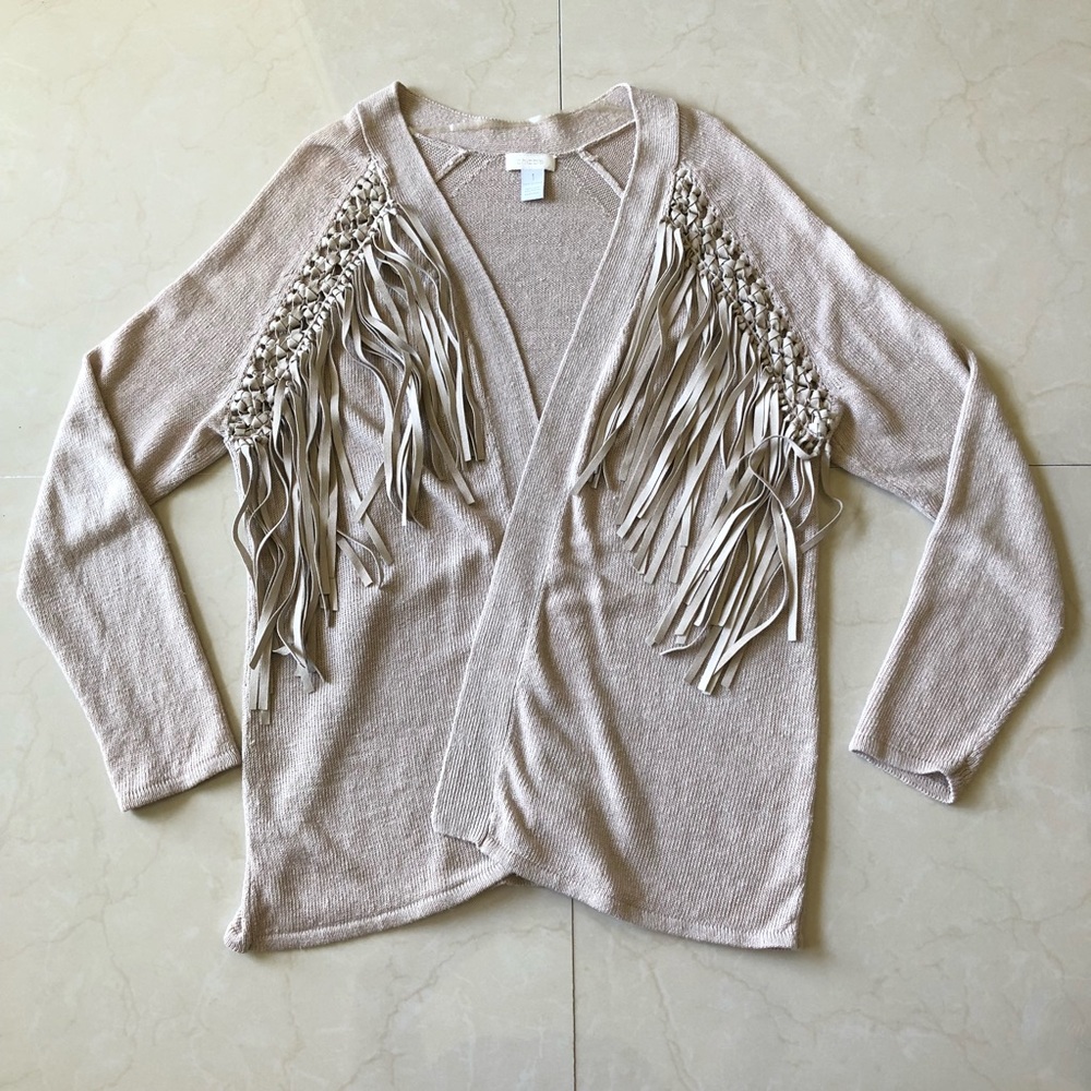 Chico’s fringe sweater cardigan